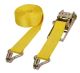 2 gelbe Schwerlastzurrgurte - links aufgerollt - 8 m lang - 75 mm breit