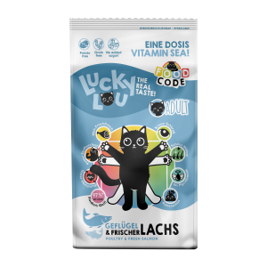 Lucky Lou Adult Katzenfutter 340g Dose mit Geflügel und Lachs