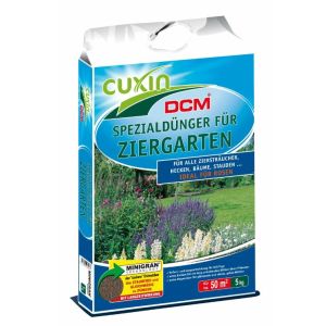 Spezialdünger für Ziergarten von Cuxin DCM, besitzt eine Sofortwirkung und Langzeitwirkung, lang anhaltendes Blühen und vitale, glänzende, grüne Blätter