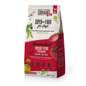 Sack MAC’s DOG Mono frisches Pferd 12 kg Trockenfutter - Verpackung mit Pferdemotiv