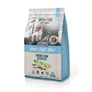 Beutel MAC’s DOG Mono Soft Mini Frisches Huhn 1,5 kg – halbfeuchtes, getreidefreies Monoprotein-Softfutter mit Huhn, Flohsamen und Gelenkzusätzen